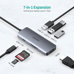 Choetech 7-in-1 USB-C Hub (Silver)