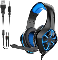 MSL GS-1000 PC Gaming Headset Over-Ear Gaming Headphones with Mic LED