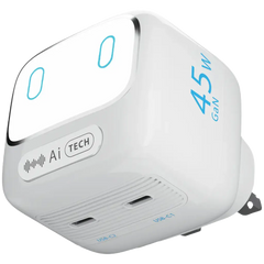 Powerology 45W Lumix GaN AI Power Charger (White)
