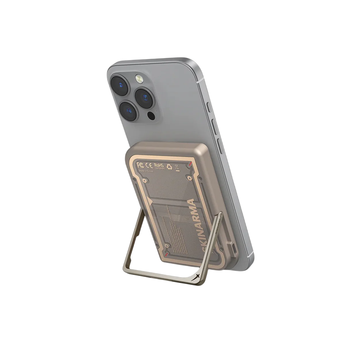 Skinarma 5000mAh Magnetic Power Bank – 20W PD, Smart Kick-Stand, Gold