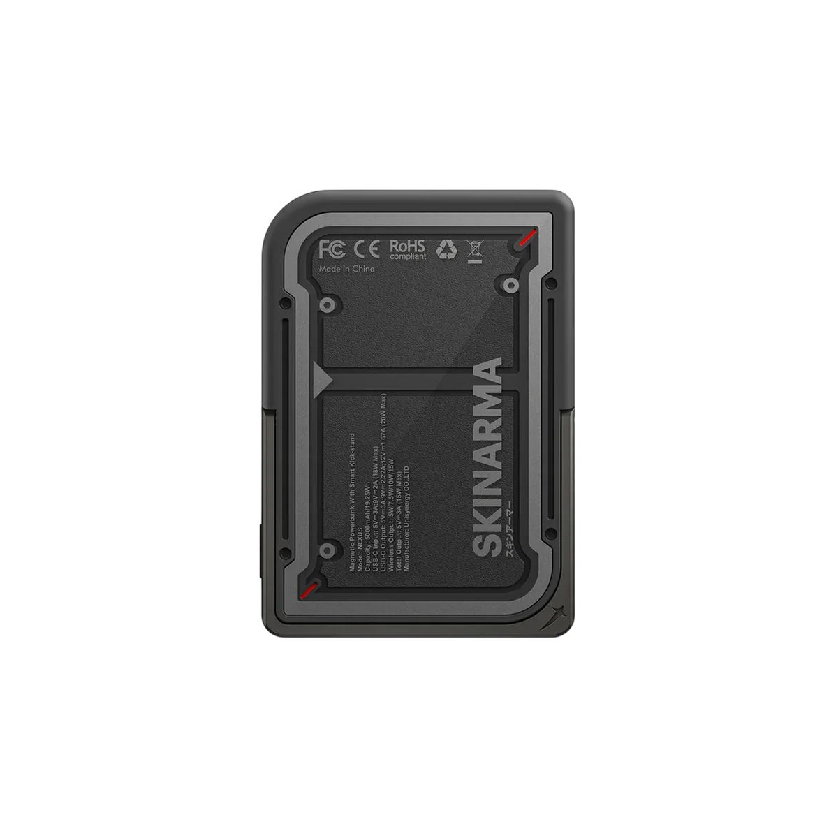 Skinarma 5000mAh Magnetic Power Bank – 20W PD, Smart Kick-Stand, Black