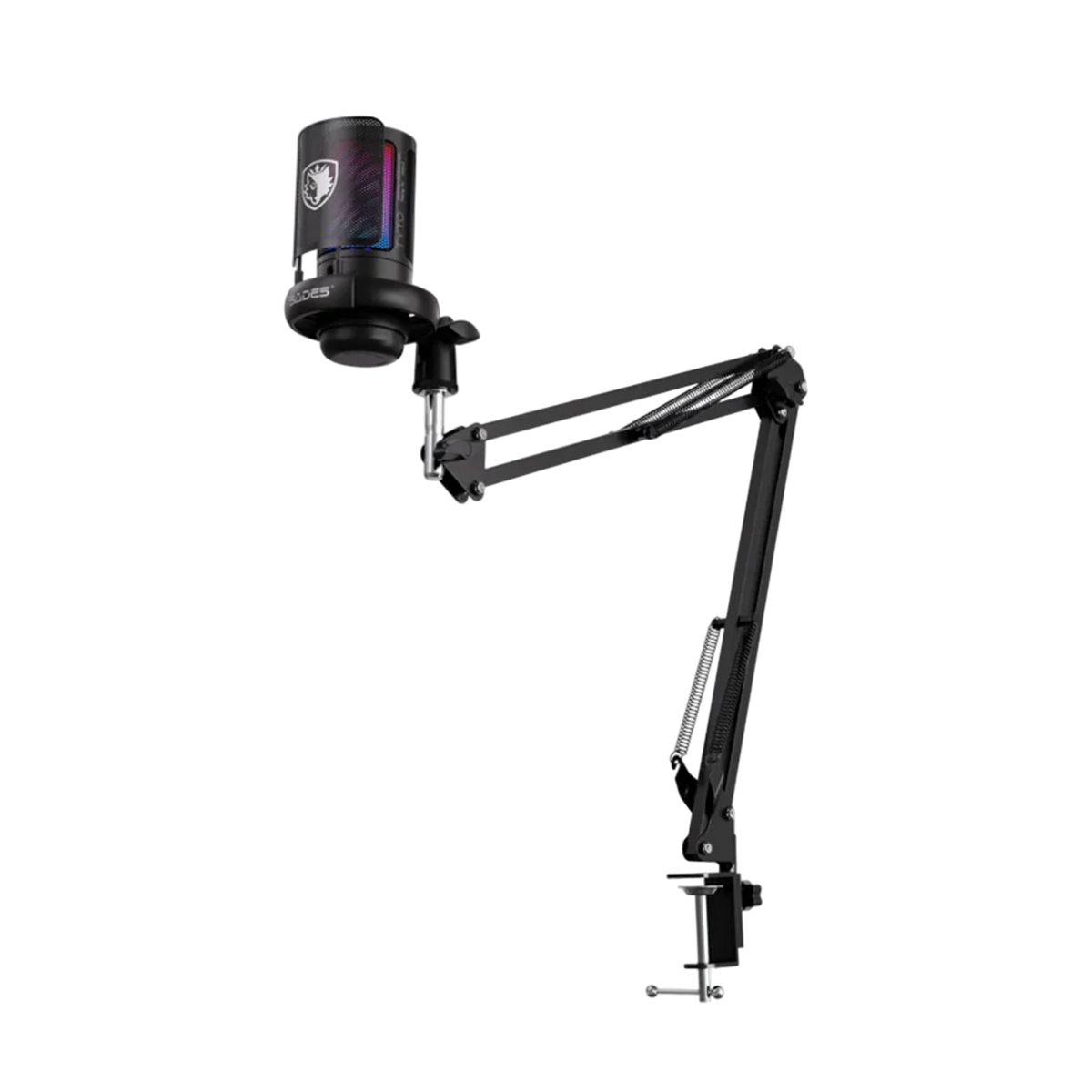 Sades ME6S Tyto Gaming and Streaming Microphone with Stand and Boom Arm - Black