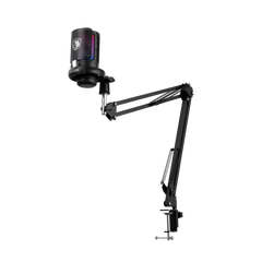 Sades ME6S Tyto Gaming and Streaming Microphone with Stand and Boom Arm - Black