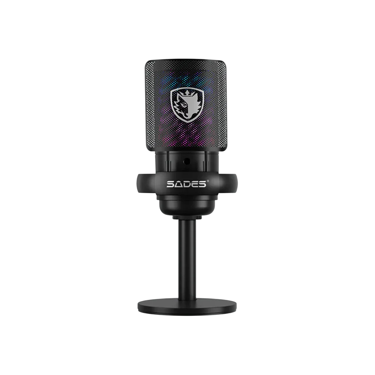 Sades ME6S Tyto Gaming and Streaming Microphone with Stand and Boom Arm - Black
