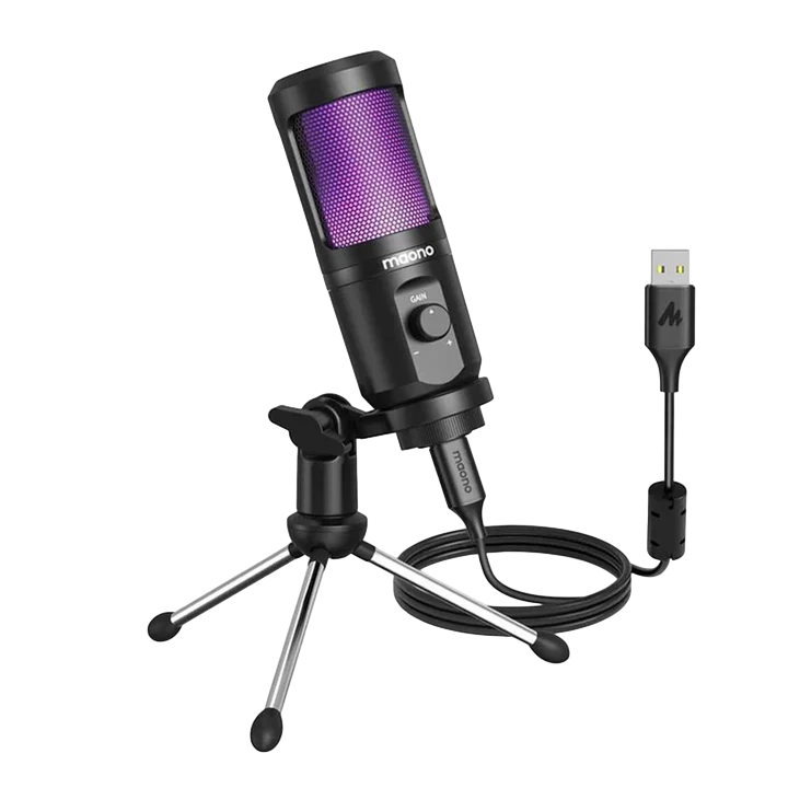 Maonocaster PM461 Series Condenser USB Gaming RGB Microphone - Black
