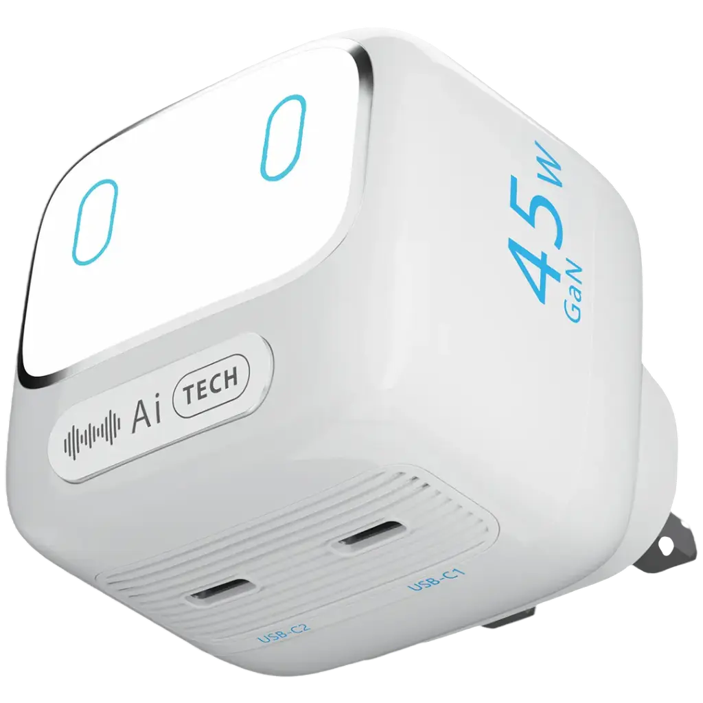 Powerology 45W Lumix GaN AI Power Charger (White)