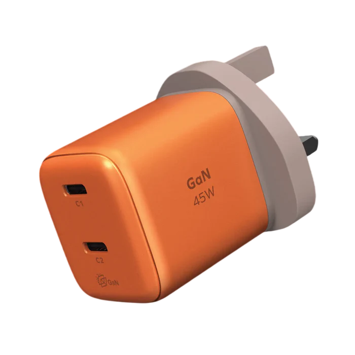 Momax 1-CHARGE 45W 2-Port GaN Charger (Orange)