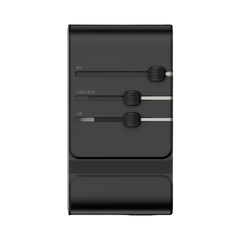 Momax 1-World2 45W 5-Port Dual AC Travel Adaptor (Black)