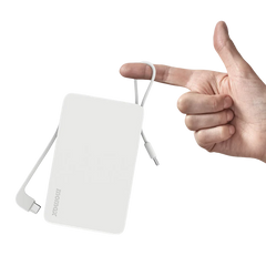 Momax 1-Power Vital+ 20000mAh Battery Pack with Dual Built-in USB-C Cable (White)