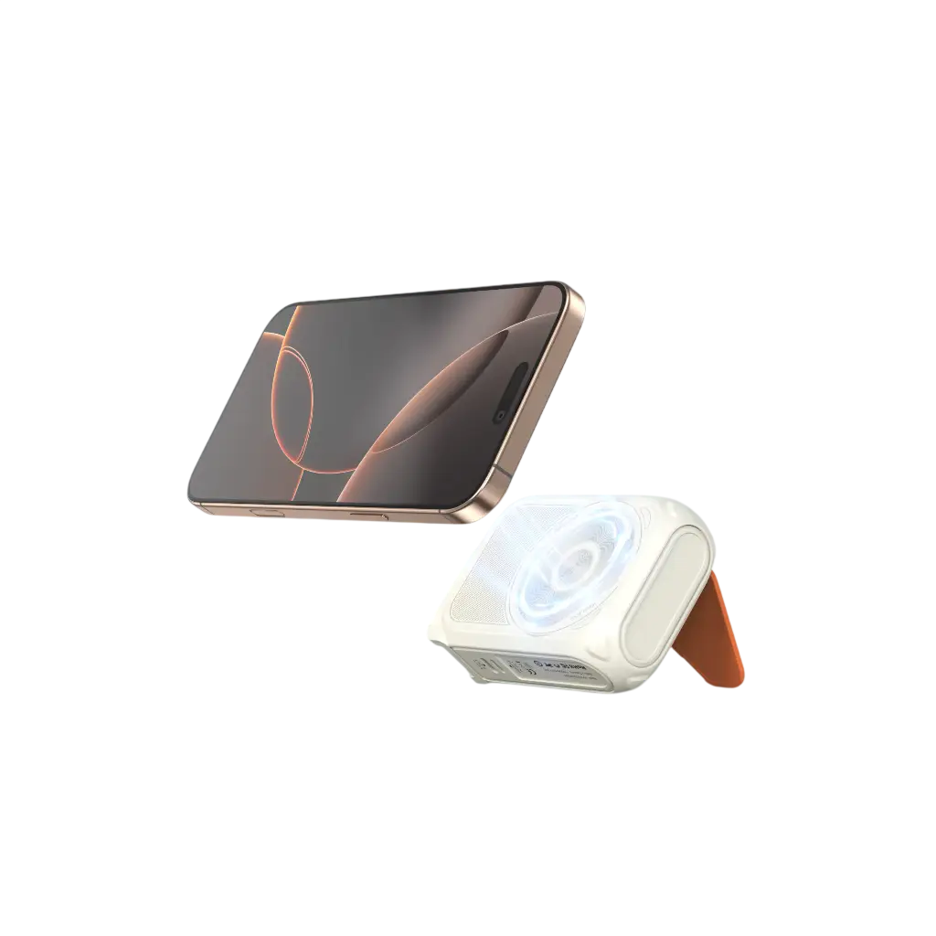 Phone Planet 10 IN 1 Magnetic Power Bank 10000mAh with Built-In Phone Stand (White)