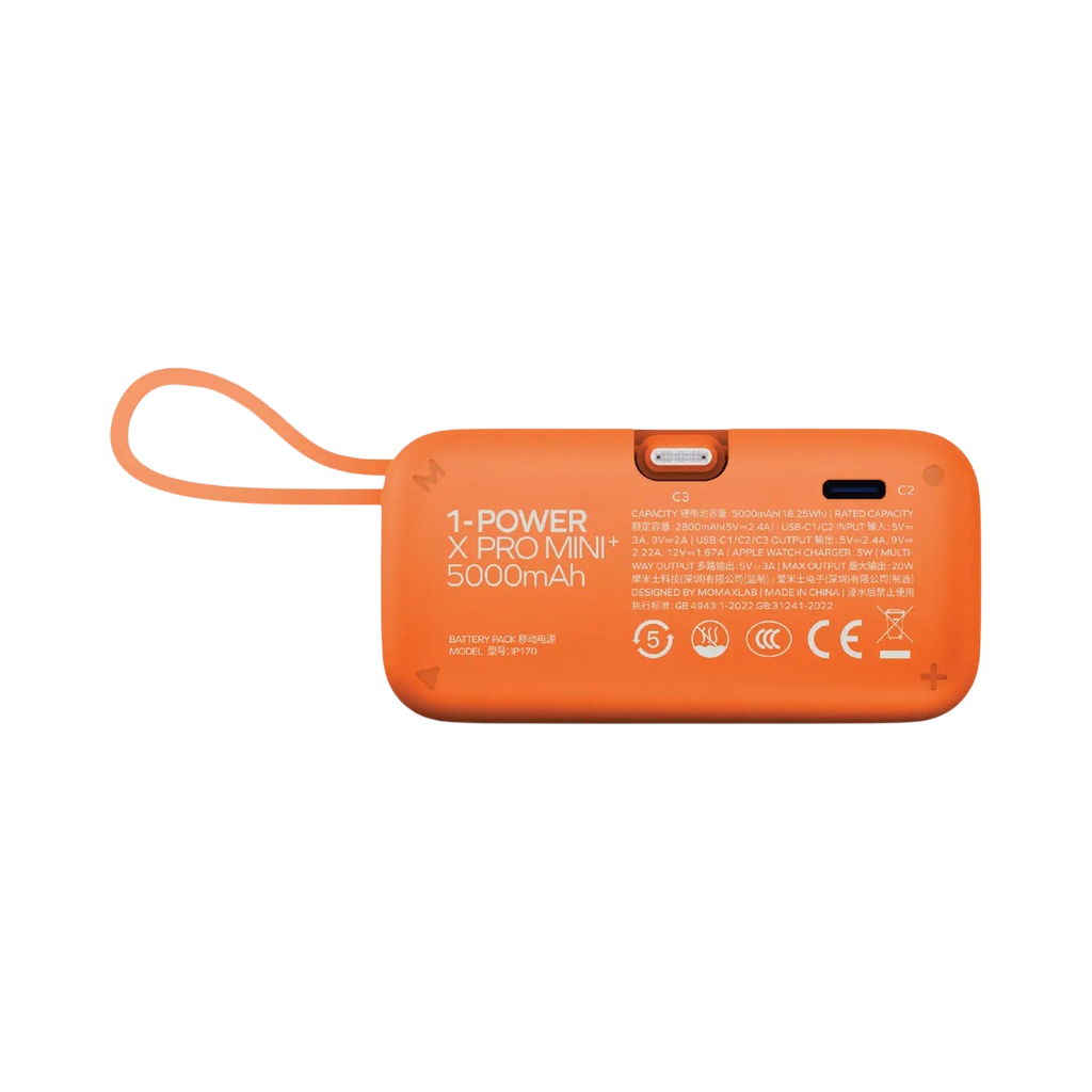 Momax 5000mAh PD 2 0W Built-in C cable & Apple Watch Tail Plug Power